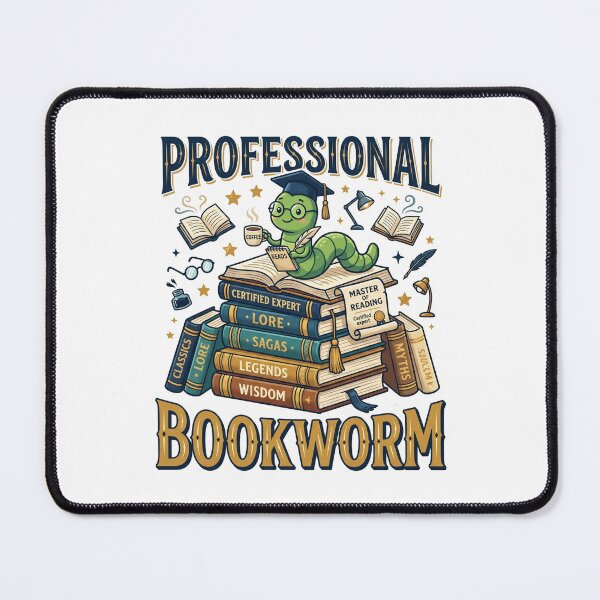 Item preview, Professional Bookworm Funny Book Lover Design designed and sold by Pixel Analytics.