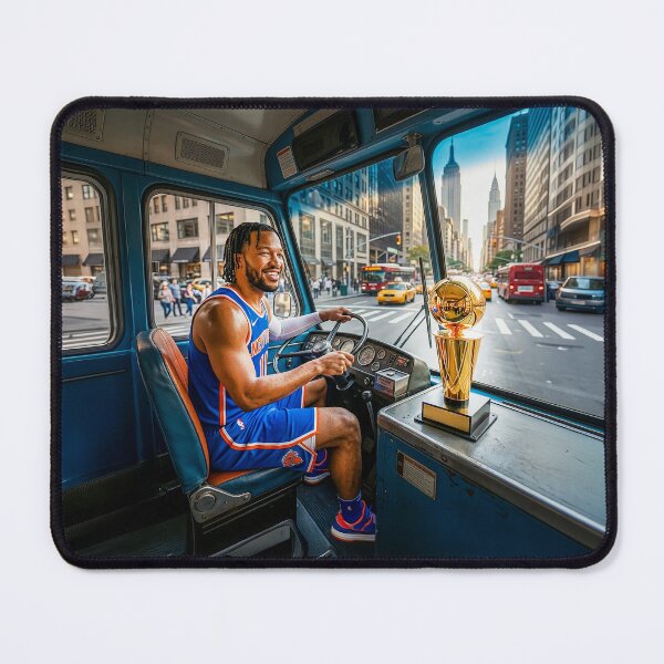 Item preview, Jalen Brunson Making Deliveries With His MVP Trophy designed and sold by Home Decor Art.