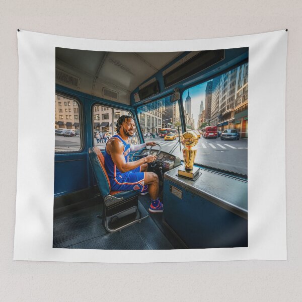 Item preview, Jalen Brunson Making Deliveries With His MVP Trophy designed and sold by Home Decor Art.