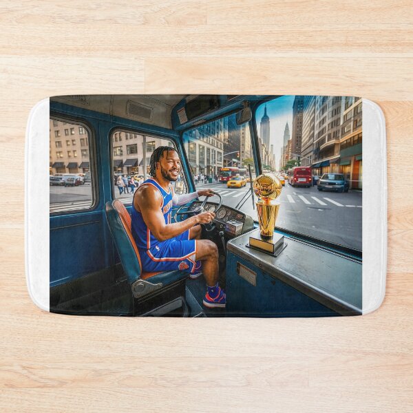 Item preview, Jalen Brunson Making Deliveries With His MVP Trophy designed and sold by Home Decor Art.