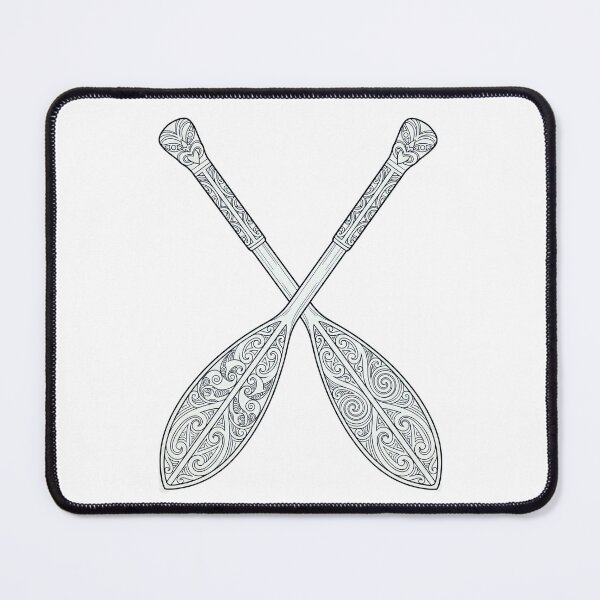 Item preview, Crossed Hoe Māori Paddle Fine Line Art designed and sold by STA-TIC.