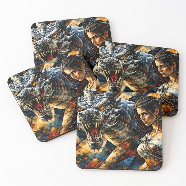 Item preview, Fierce Warrior and Dragon designed and sold by cuprum.