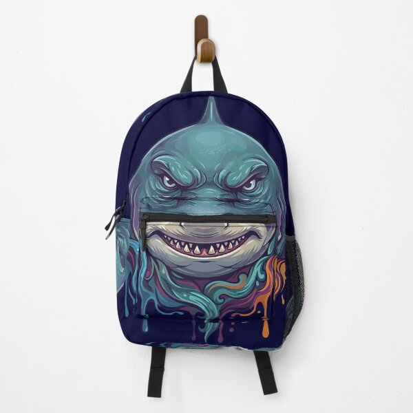 Item preview, Fierce Shark Portrait - Vibrant Drip Art Ocean Predator Illustration designed and sold by artscripts.