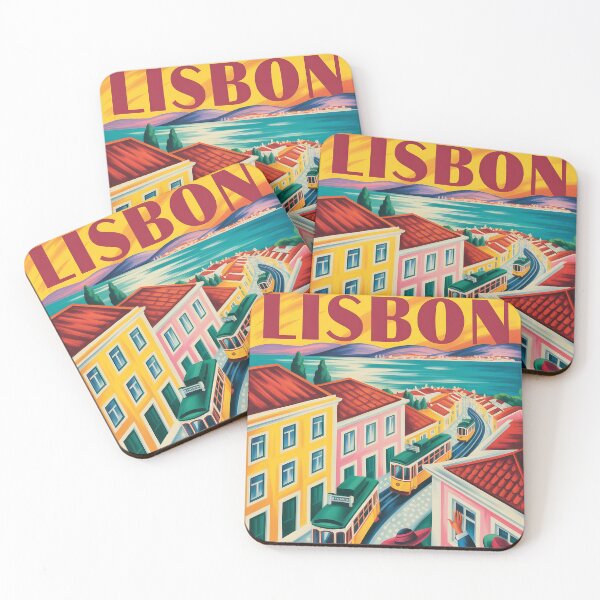 Item preview, Vintage travel poster of Lisbon, Portugal designed and sold by PrintableTravel.
