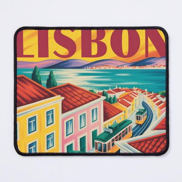Item preview, Vintage travel poster of Lisbon, Portugal designed and sold by PrintableTravel.