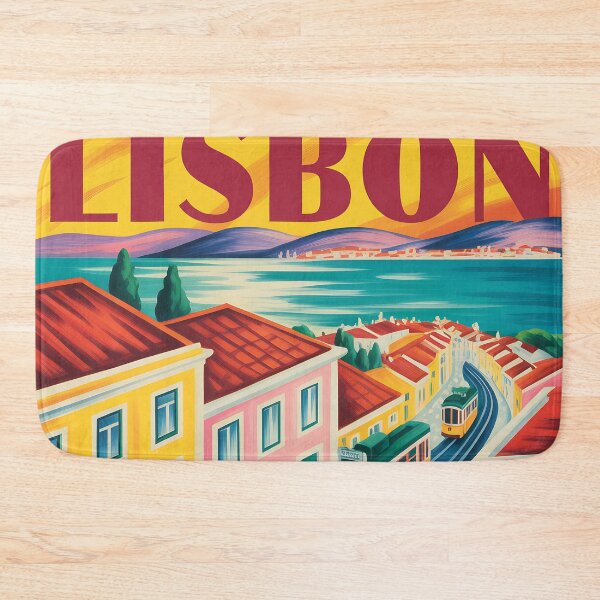 Item preview, Vintage travel poster of Lisbon, Portugal designed and sold by PrintableTravel.