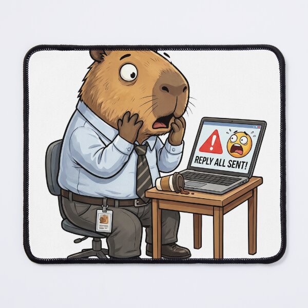 Item preview, Reply All Capybara Sticker – Office Email Disaster Cartoon designed and sold by ElhamiStudio.
