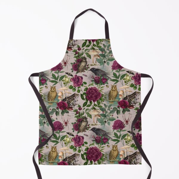 Item preview, Burgundy Flowers and Forest Creatures Moody Goblincore Pattern - Mauve designed and sold by CanisArt.