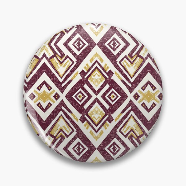 Item preview, Andean Amazigh Pattern — Burgundy Gold Geometric Textile Art designed and sold by KariGoStudio.