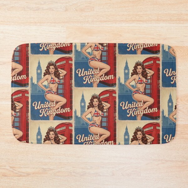 Item preview, United Kingdom Pinup Union Jack Bikini Telephone Booth designed and sold by HappyOops.