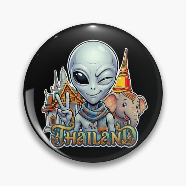 Item preview, Funny Grey Alien Visiting Thailand Travel Souvenir designed and sold by Sunkhung.