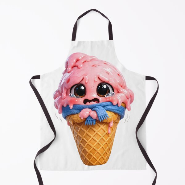 Item preview, Cute 3D Shivering Strawberry Ice Cream Cone Sticker designed and sold by MIROUZ2000.