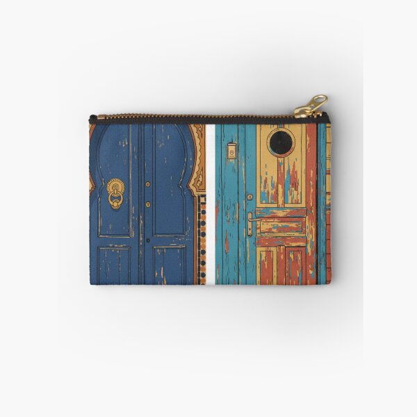 Item preview, Blue Doors — Moroccan Medina & Chilean Barrio Art Print designed and sold by KariGoStudio.