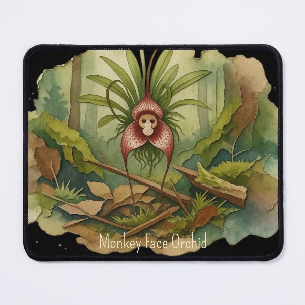 Item preview, Botanical Watercolor Monkey Face Orchid - Rare Dracula Simia Floral Art designed and sold by Sabia Creative Lab.