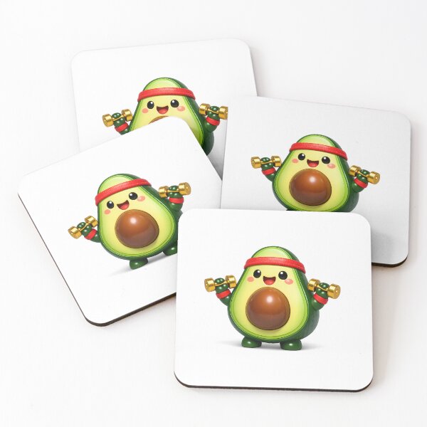 Item preview, Aesthetic 3D Gym Avocado Lifting Dumbbells Fitness Sticker⁠ designed and sold by MIROUZ2000.