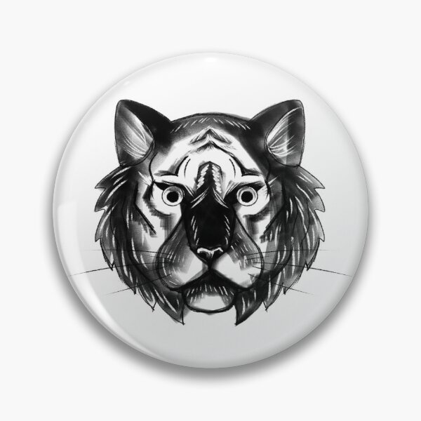 Item preview, Bold Black and White Tiger Portrait designed and sold by Pryhozha.