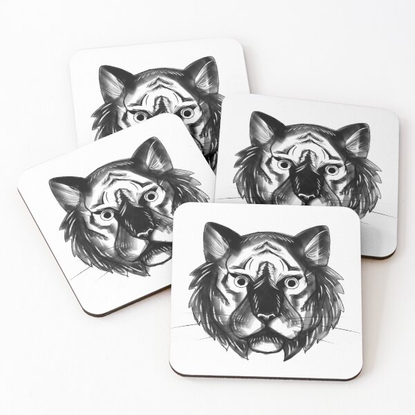 Item preview, Bold Black and White Tiger Portrait designed and sold by Pryhozha.