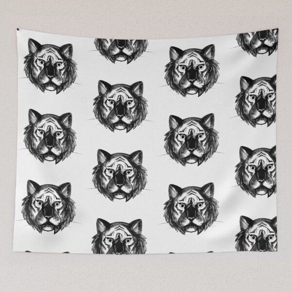 Item preview, Bold Black and White Tiger Portrait designed and sold by Pryhozha.