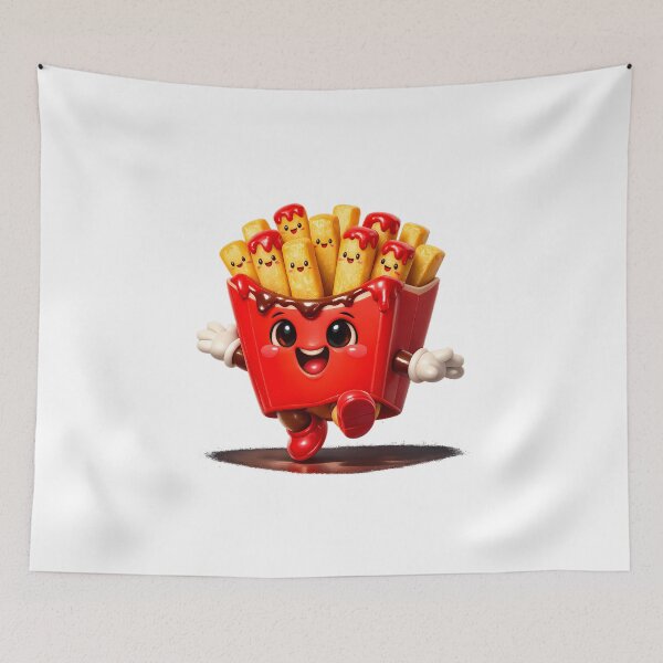 Item preview, Cinematic 3D Cute French Fries Box with Ketchup Sticker designed and sold by MIROUZ2000.