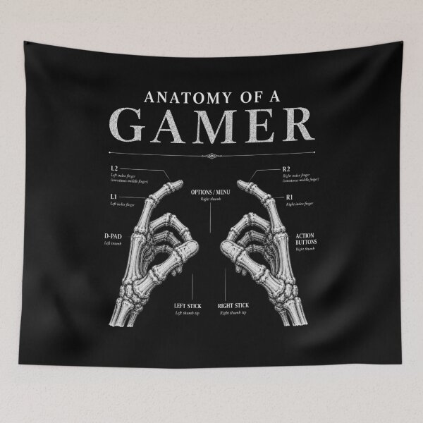Item preview, GAMER Skeleton Hands Controller Layout Gaming Anatomy designed and sold by JerdbordinShop.