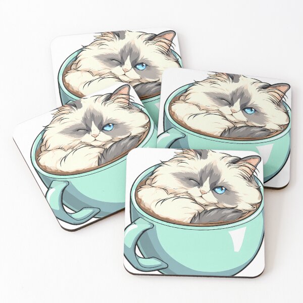 Item preview, Ragdoll Sleeping in Coffee Mug designed and sold by pumsquare.