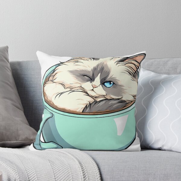 Item preview, Ragdoll Sleeping in Coffee Mug designed and sold by pumsquare.