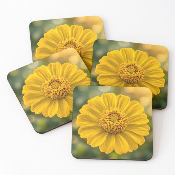 Item preview, Yellow Zinnia Macro — Vibrant Fine Art Flower Photography designed and sold by Violafleurviolett.