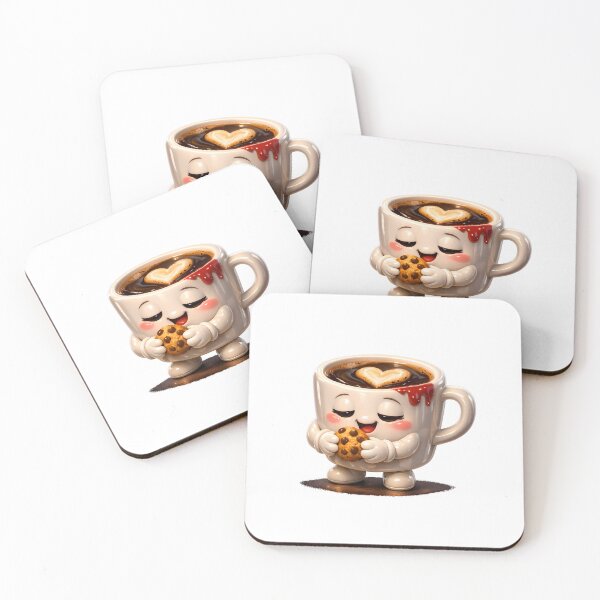 Item preview, Cute 3D Sleepy Coffee Mug Holding Chocolate Cookie Sticker designed and sold by MIROUZ2000.