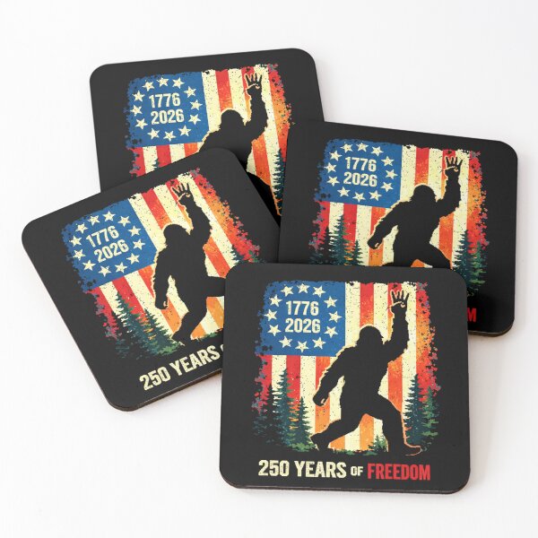 Item preview, Retro Vintage 4th of July Bigfoot American Flag Sasquatch designed and sold by PixelMarrero.