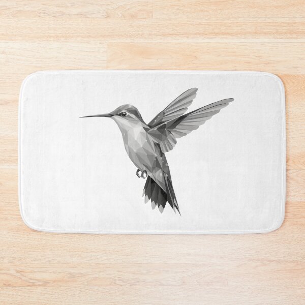 Item preview, Tribal Hummingbird - Monochrome Low Poly Hummingbird – Geometric Black and White Polygon Bird Art designed and sold by ArcticFoxStudio.