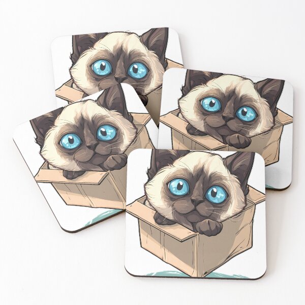Item preview, Siamese Cat in Cardboard Box designed and sold by pumsquare.
