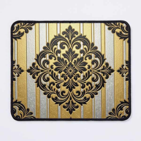 Item preview, Gold & Silver Striped Black Damask designed and sold by DesignsByPrnces.