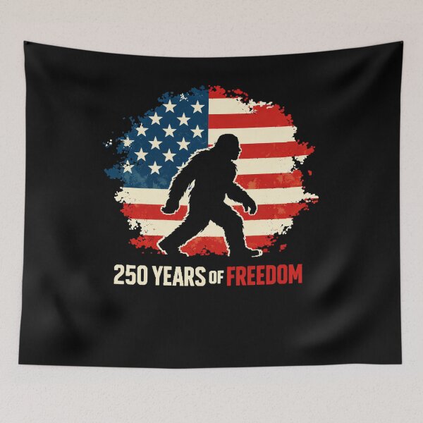 Item preview, Retro Vintage 4th of July Bigfoot American Flag Sasquatch designed and sold by PixelMarrero.