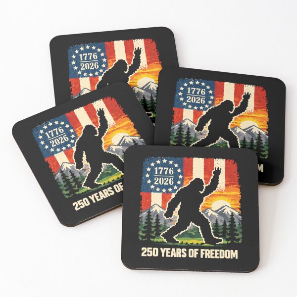 Item preview, Retro Vintage 4th of July Bigfoot American Flag Sasquatch designed and sold by PixelMarrero.