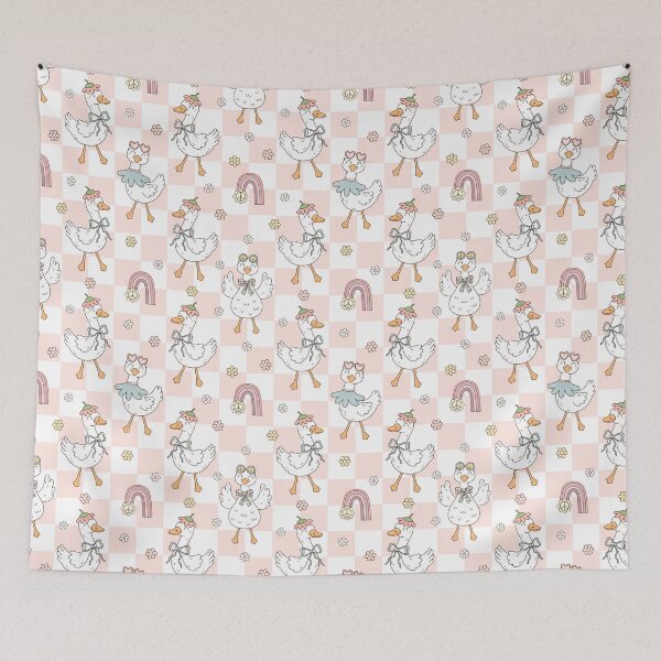 Item preview, Retro Silly Goose - Checkered Pattern designed and sold by Julza Art.