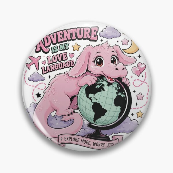 Item preview, Adventure Is My Love Language – Cute Travel Dragon Sticker designed and sold by CrazyAlpaca101.