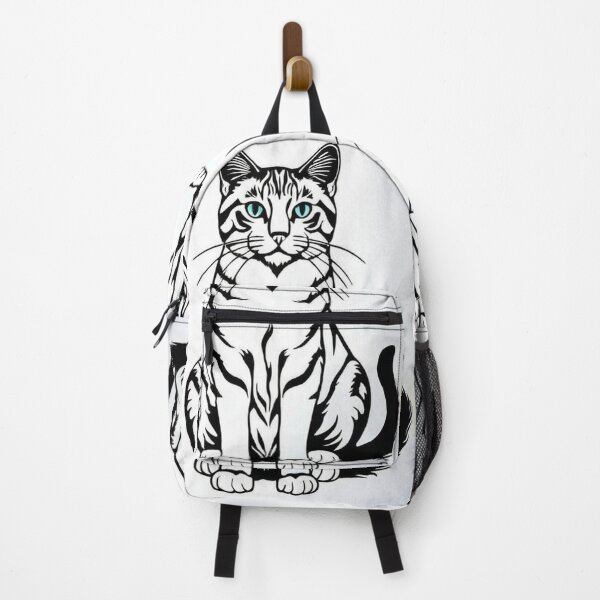 Item preview, Animals - Cat with Turquoise Eyes, Graphic Elegance in Black and White designed and sold by DoodyPets.