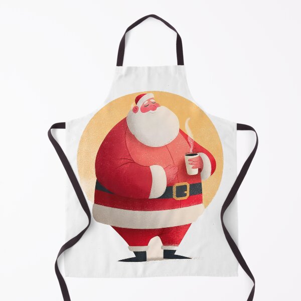 Item preview, Modern Minimalist Santa Claus with Coffee | Cute Geometric Christmas Art | Flat Design Santa Illustration | Funny Holiday Print designed and sold by NeonKawaiiCo.