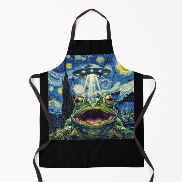 Item preview, Frog Starry Night UFO Van Gogh Art Animal Selfie Lover designed and sold by Kimberley King Art King Art.