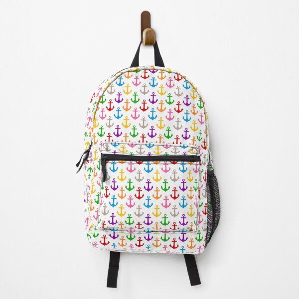 Item preview, Colorful Rainbow Nautical Anchor Design - White designed and sold by PatternTitan.