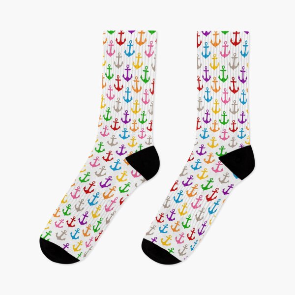 Item preview,  Colorful Rainbow Nautical Anchor Design - White  designed and sold by PatternTitan.