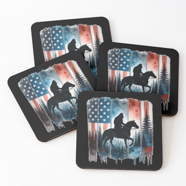 Item preview, Retro Vintage 4th of July Bigfoot American Flag Sasquatch designed and sold by PixelMarrero.