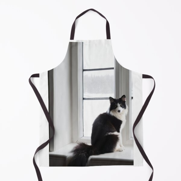Item preview, Animals - Contemplative Black and White Cat, Serenity at the Window designed and sold by DoodyPets.