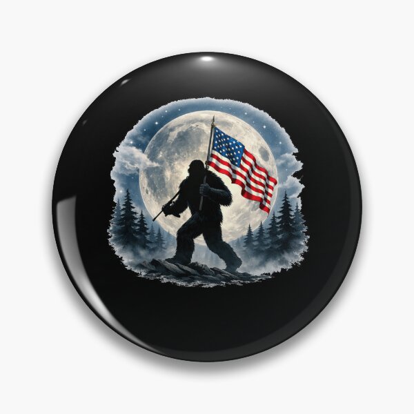 Item preview, Retro Vintage 4th of July Bigfoot American Flag Sasquatch designed and sold by PixelMarrero.