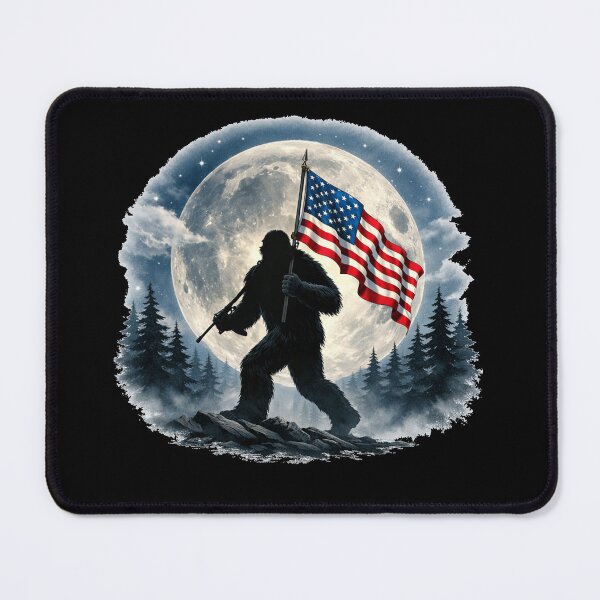 Item preview, Retro Vintage 4th of July Bigfoot American Flag Sasquatch designed and sold by PixelMarrero.