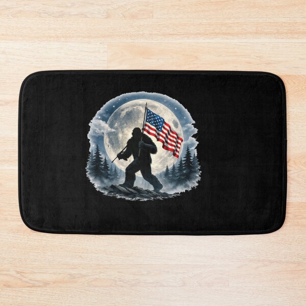 Item preview, Retro Vintage 4th of July Bigfoot American Flag Sasquatch designed and sold by PixelMarrero.