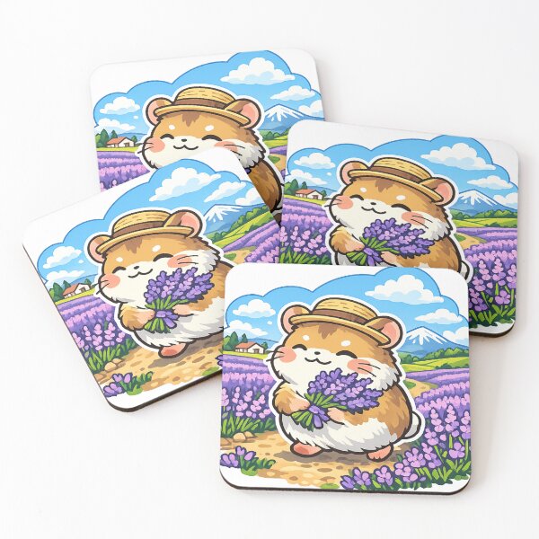 Item preview, Hokkaido Lavender Hamster Sticker – Cute Kawaii Japan Countryside Animal Travel Design designed and sold by kawaii animal store (in Japan).