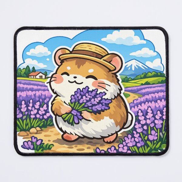 Item preview, Hokkaido Lavender Hamster Sticker – Cute Kawaii Japan Countryside Animal Travel Design designed and sold by kawaii animal store (in Japan).