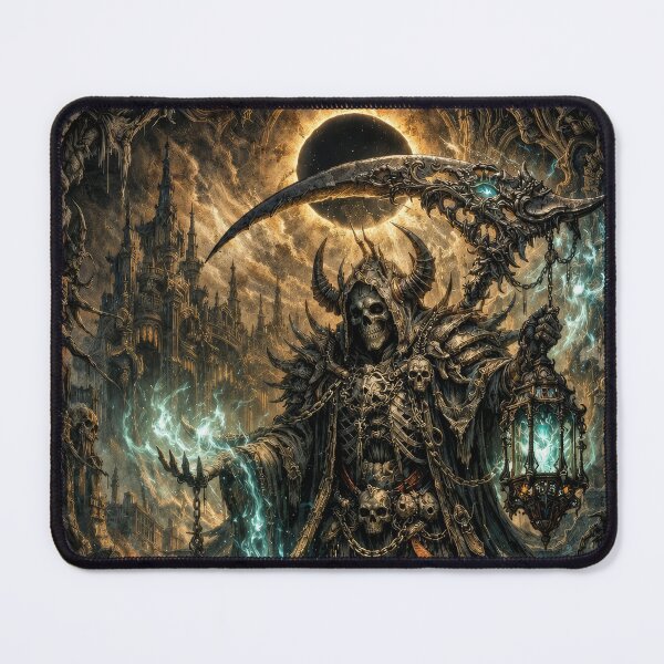 Item preview, Skull King Necromancer of the Abyss | Gothic Dark Fantasy Reaper Art designed and sold by DrakariArt.