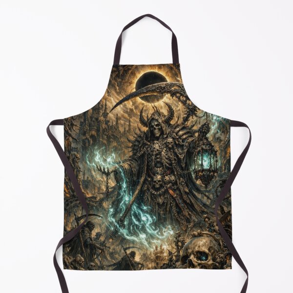 Item preview, Skull King Necromancer of the Abyss | Gothic Dark Fantasy Reaper Art designed and sold by DrakariArt.